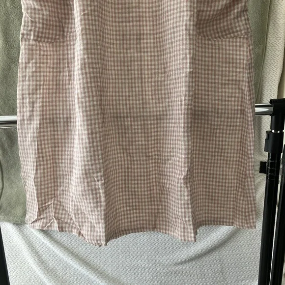 NWT Lintico Linen Blend Checked Skirt Large Coastal Preppy Cottage $99 - Picture 4 of 8